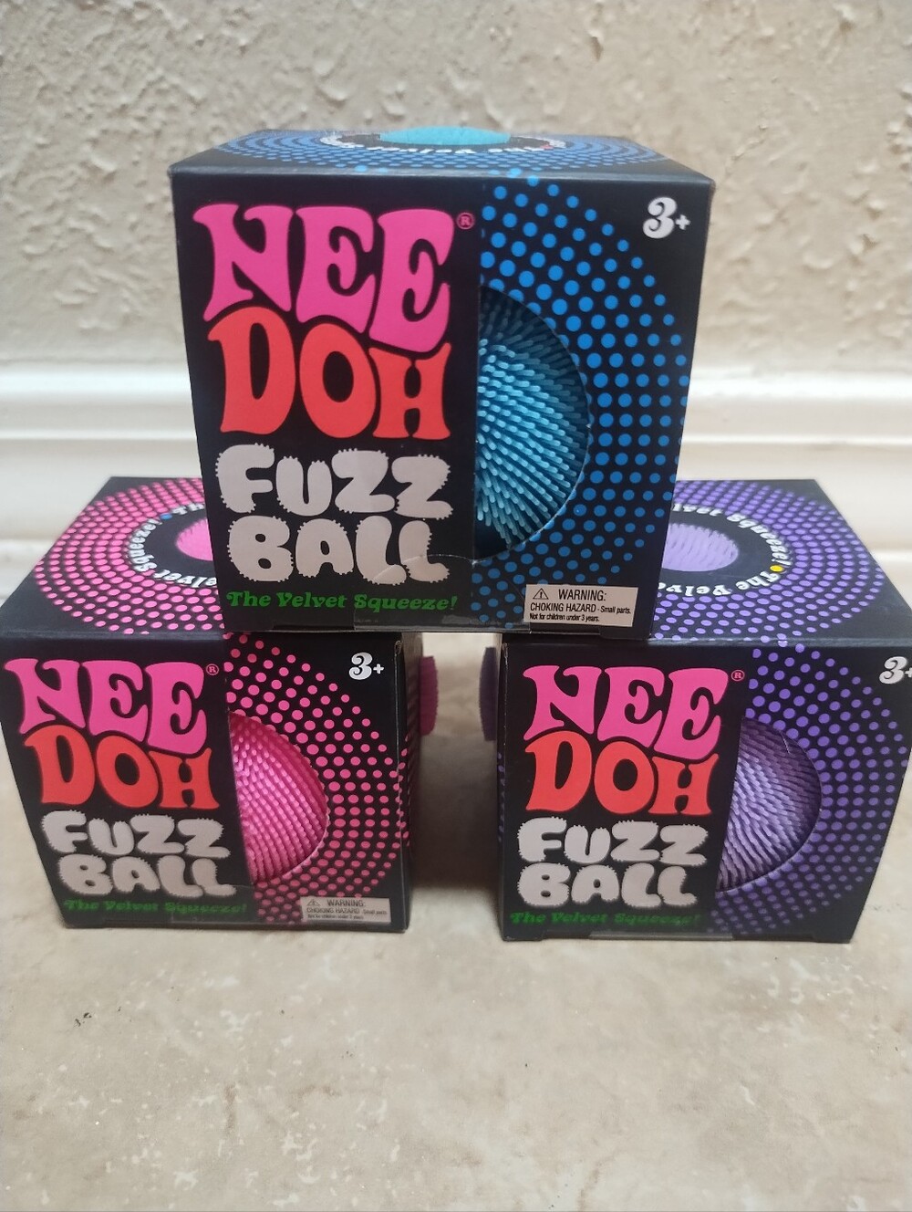 New Needoh Fuzz Ball Set Of 3 Authentic Squishy Toy Viral Tik Tok